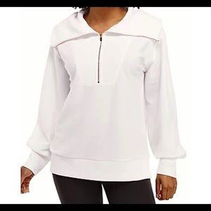 𝅺💃LIMITLESS White Knitwear Pullover Top Zipper Roomy, Everyday Staple Neutral